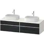 Duravit Zencha Konsolenwaschtischunterbau, 1600x550mm, 2 Auszüge, 2 Schubkästen, 2 Ausschnitte, ZE4825, ZE4825B16840000