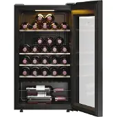 Haier Wine Bank 50 Series 3 HWS34GGH1, Weinkühler mit Kompressor, Freistehend, 34 Flasche(n), G, Schwarz, Schwarz