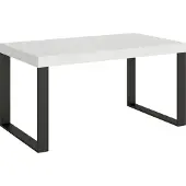 Itamoby Ausziehbarer Tisch 90x160/420 cm Tecno White Ash Anthrazit Gestell
