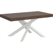 Itamoby Ausziehbarer Tisch 200/304x90 cm Volantis Walnuss weiße Beine