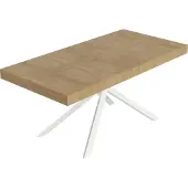 Itamoby Niket Ausziehtisch 200/304x90 cm Natur-Eiche weiße Beine