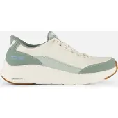 SKECHERS für Damen. 150404 Slip-Ins Sneaker: Contour Foam - Cozy Fit weiß, grün (36), Stoff, Wohnung, Schnürsenkel, Lässig