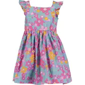 Blue Seven Sommerkleid "Kleid", Mädchen, Gr. 128, bunt (4219, pink ao), 100% Baumwolle, normal, Kleider Sommerkleid
