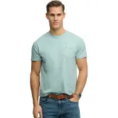 Superdry "COTTON CLASSIC LINEN PKT TEE" Baumwollmischung, relaxed fit aus luftig leichtem Baumwoll-Leinen-Mix