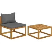 Syfax 2-tlg. Garten-Sofagarnitur mit Auflage Massivholz Akazie