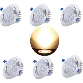 Lapamax 6 Stück 7W LED Einbaustrahler Deckenspots Schwenkbar Strahler Einbauleuchte Deckenleuchte, Warmweiß