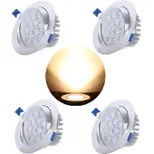 Lapamax 4 Stück 12W LED Einbaustrahler Deckenspots Schwenkbar Strahler Einbauleuchte Deckenleuchte, Warmweiß