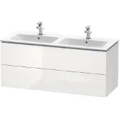 Duravit L-Cube Waschtischunterbau wandhängend, 2 Schubkästen, 1290x550x481mm, LC625808585, Farbe: Weiß Hochglanz Lack