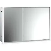 Emco loft Lichtspiegelschrank, 1000mm, 2 Türen, Unterputzmodell, aluminium/weiß, 979806115, Ausführung: breite Tür rechts