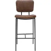 Trademark living Barhocker Astoria aus gestepptem Leder - Braun