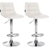 BellaFurn 2-teiliges Barhocker-Set – Hochhocker – verstellbar mit Fußstütze, Kunstleder