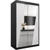 MEBLE KRYSPOL Kleiderschrank, Schiebetürenschrank Schlafzimmer, Schrank mit Spiegel RHOMB 120 cm