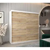 Minio Kleiderschränk 200 cm VERONA 1 Weiß / Sonoma