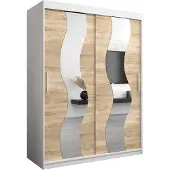 MEBLE KRYSPOL Kleiderschrank, Schiebetürenschrank Schlafzimmer, Schrank mit Spiegel SEWILLA 150 cm