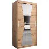 MEBLE KRYSPOL Kleiderschrank, Schiebetürenschrank Schlafzimmer, Schrank mit Spiegel MAROKO 100 cm