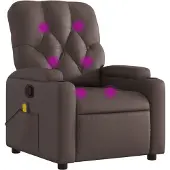 Syfax Massagesessel Braun Kunstleder