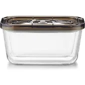 Caso VacuBoxx Eco M, Vakuumbox mit integrierter Datumseinstellung, Hitzebeständiger Behälter mit Kunststoffdeckel für verschiedene Lebensmittel, 1 Stück, Volumen: 800 ml