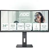 AOC CU34P3CV, 86,4 cm (34"), 3440 x 1440 Pixel, UltraWide Quad HD, LED, 4 ms, Schwarz