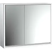 Emco loft Lichtspiegelschrank, 800mm, 2 Türen, Aufputzmodell, aluminium/weiß, 979806108, Ausführung: breite Tür rechts