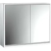 Emco loft Lichtspiegelschrank, 800mm, 2 Türen, Aufputzmodell, aluminium/weiß, 979806110