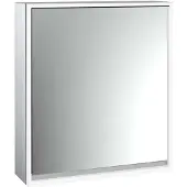 Emco loft Lichtspiegelschrank, 600mm, Aufputzmodell, aluminium/weiß, 979806102, Ausführung: 1 Tür (Türanschlag rechts)