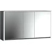 Emco loft Lichtspiegelschrank, 1600mm, 3 Türen, Aufputzmodell, 979813322, Farbe: schwarz/spiegel