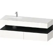 Duravit Einbauwaschtisch-Möbel-Set Qatego 160x50x60cm, Kon-WTU, B, B l, E sw/we g