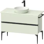 Duravit Sivida Konsolenwaschtischunterbau, 2 Schubkästen, Griffleiste Diamantschwarz Matt, 1045x475x548mm, SV46590BDHH0000