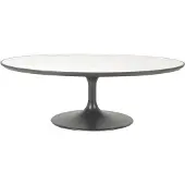 Signature - Ovaler Couchtisch aus weißem Marmor - TULIPE