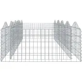 vidaXL Gabionen-Hochbeet mit Hochbogen 400x100x50 cm Verzinktes Eisen