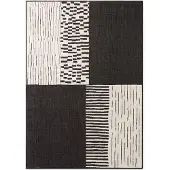 Ted Baker Flachgewebeteppich Acacia, Wetterfest, Pflegeleicht, Schwarz Weiß - 200x300 cm
