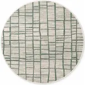 Hanse Home Ted Baker Flachgewebeteppich Rund Crouch, Wetterfest, Pflegeleicht, Grün Weiß - Ø160 cm