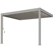 Weide Deluxe Wand-Pergola Voll-Aluminium 3x3,6m mit Lamellendach Ivory Sand