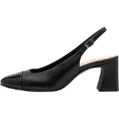 Tamaris Damen Pumps aus Leder mit Riemchen, runder Schuhspitze und breitem Absatz