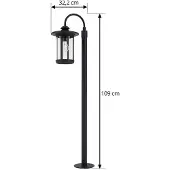 LINDBY Wegeleuchte Zayn, schwarz, Glas, Höhe 109 cm, IP65