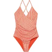 DEDICATED - Women's Wrap Swimsuit Klinte - Badeanzug Gr L rosa/rot