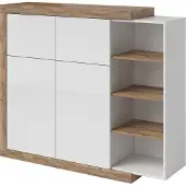 Furniture24 Kommode Sintra 45 Highboard 2 Türen 2 Klappen Wohnzimmerschrank Schrank Hochschrank