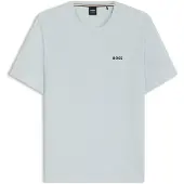 BOSS Pyjamaoberteil "Waffle T-Shirt", Herren, Gr. XXL, weiß (open blau 499), Obermaterial: 60% Baumwolle, 40% Polyester, regular fit, Rundhals, Shirts Pyjamaoberteil