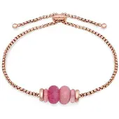 Tamaris Armband "Natural Stones", roségoldfarben, natur, rosa, pink, natur, rosa, pink, Armbänder, Damen, 21cm, Edelstahl, Armband, mit verschiedenen Steinen