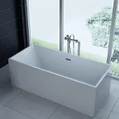 Trade-Line Freistehende Acryl Badewanne Burano 170x80x60cm Weiß, ergonomisch, inkl. Ablaufgarnitur