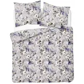 Detexpol Bettwäsche, Satinbettwäsche, 100 % Baumwolle, hohe Qualität 200x220 5775b Grau, Blumen