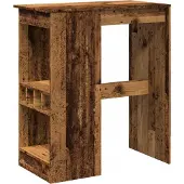 vidaXL Bartisch mit Regal Altholz-Optik 90x47,5x103,5 cm Holzwerkstoff
