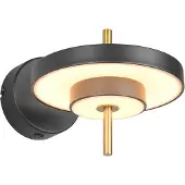 TRIO LED-Wandlampe Keaton, schwarz/goldfarben Ø 20 cm Metall, CCT