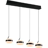 TRIO LED-Pendellampe Dios, schwarz, Länge 85 cm, CCT, 4-flg.