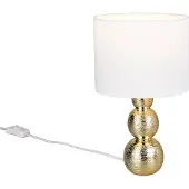 Reality Tischleuchte Lova, weiß/gold, Höhe 29 cm, Glas/Keramik, E27