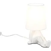 Reality Tischleuchte Huma, weiß, Höhe 25 cm, Textil/Keramik, E14