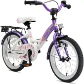Bikestar Kinder Fahrrad ab 4 Jahre | 16 Zoll Classic Kinderrad | Lila Weiß