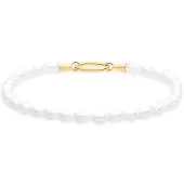Tamaris Armband "Pearl Charms", gold (gelbgoldfarben, weiß), Armbänder, Damen, 18cm, Edelstahl Perlen, Edelstahl, Perlen, Armband, mit Glasperle