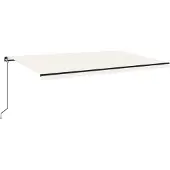 Syfax Manuelle Markise mit Solar-LED 5 x 3 m Creme 100% Polyester