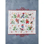 Mango Permin Kreuzstich Adventskalender Pixie-Kinder – Kreatives Stickset für die Weih